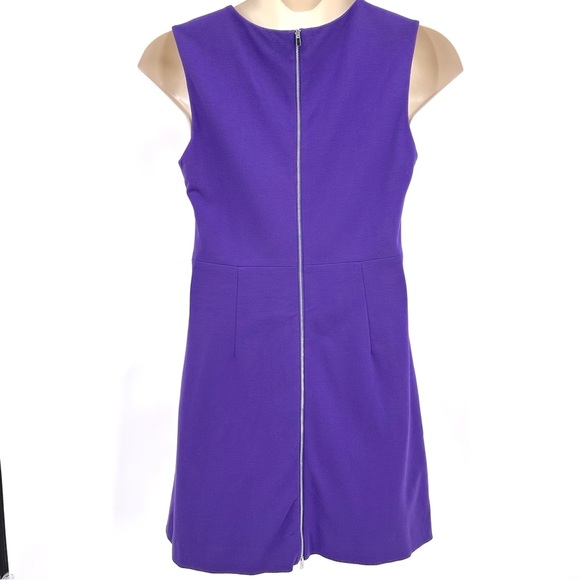 Diane Von Furstenberg Carpreena Mini Chrome A Line Sheath Dress Purple Size 12 - Picture 5 of 9